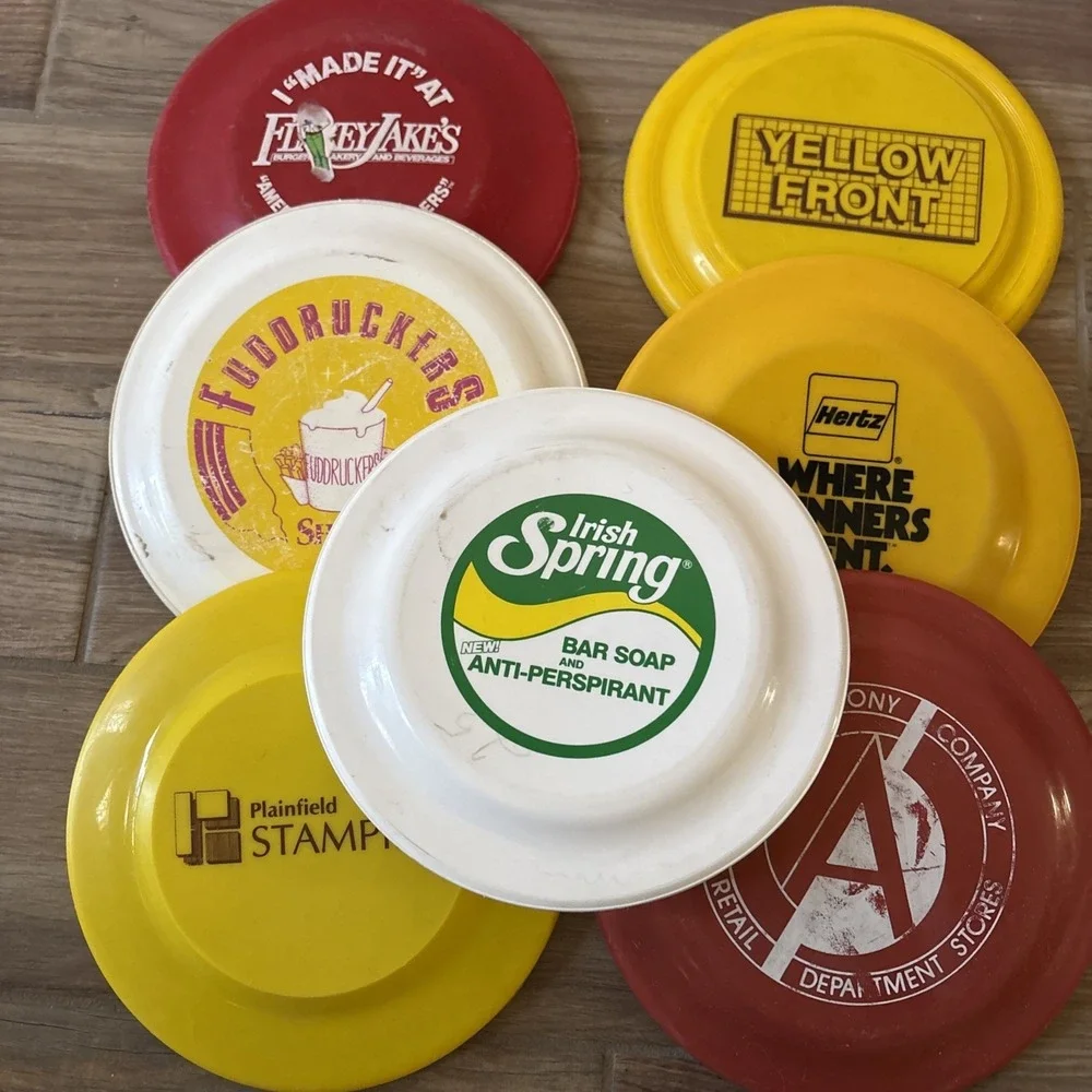 1980's Frisbee Collection Lot Of 7 Humphreys Made In USA Irish Spring Fundrucker